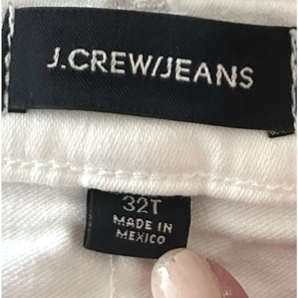 J. Crew Billie Demi Boot Crop Jean Women’s Size 32 Tall White Raw Hem High Waist - Picture 5 of 9
